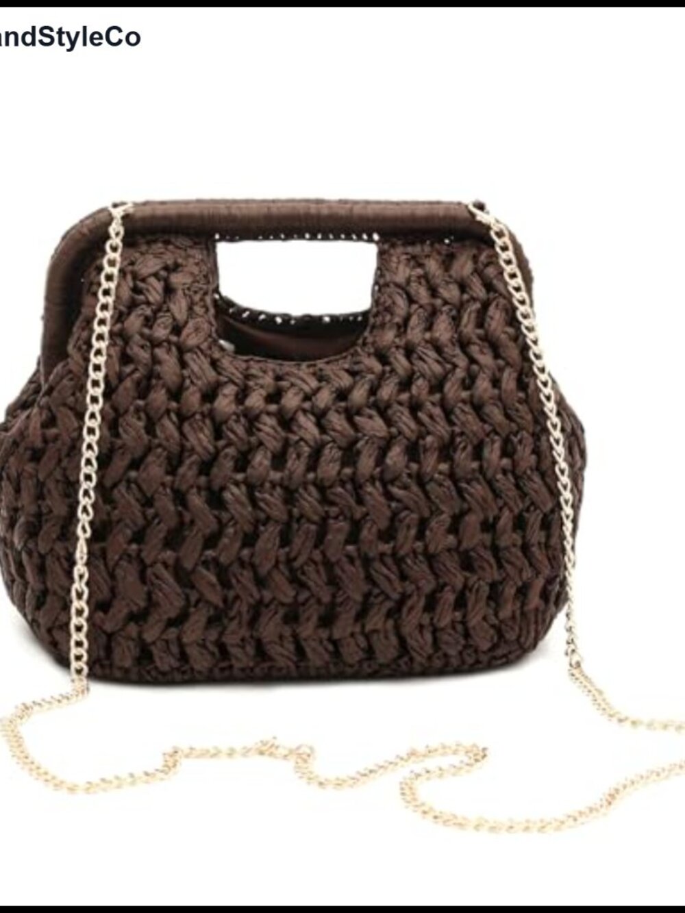 Herald Straw Woven Top Handle Clutch Crossbody Bag for Women